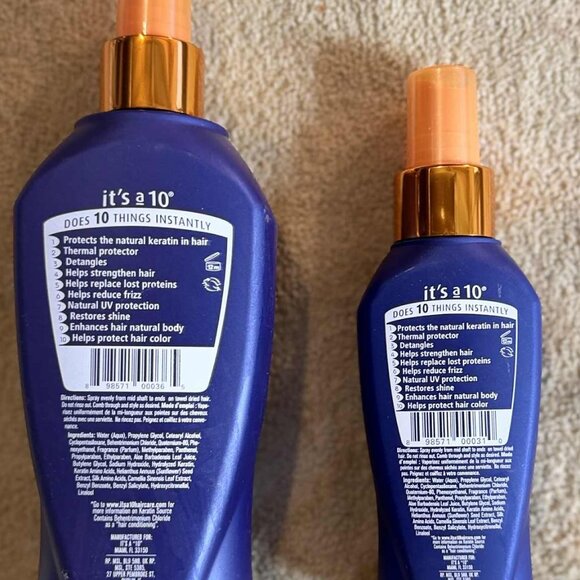 2 Bottles Brand New "It's a 10 Miracle Leave-In Plus Keratin Hair Product" - Picture 5 of 6
